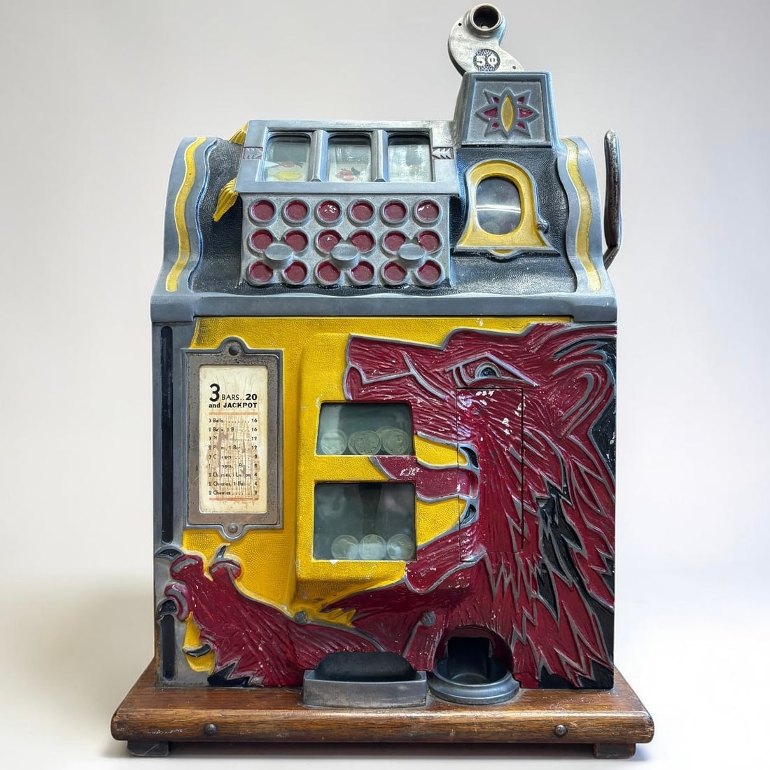 Mills Novelty Co. 5¢ “War Eagle?? Slot Machine with Bell Fruit Gum Reels (1 of 11)