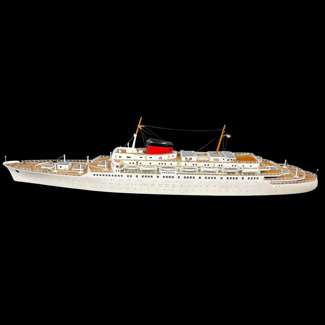 Large Vintage Handmade Model Ocean Liner “Antilles?? Le Havre (1 of 10)