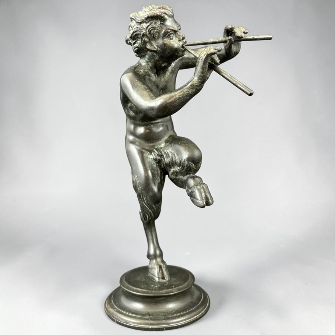 Bronze Figural Satyr / Pan Musician Sculpture Playing Pipes (1 of 7)