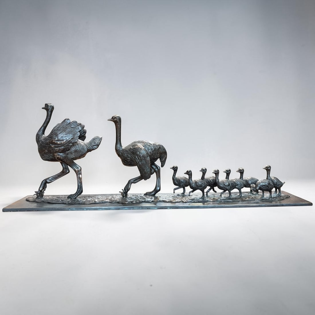 Camilla Le May Large Bronze Sculpture 'Ostriche Family' Signed & Numbered (1 of 8)