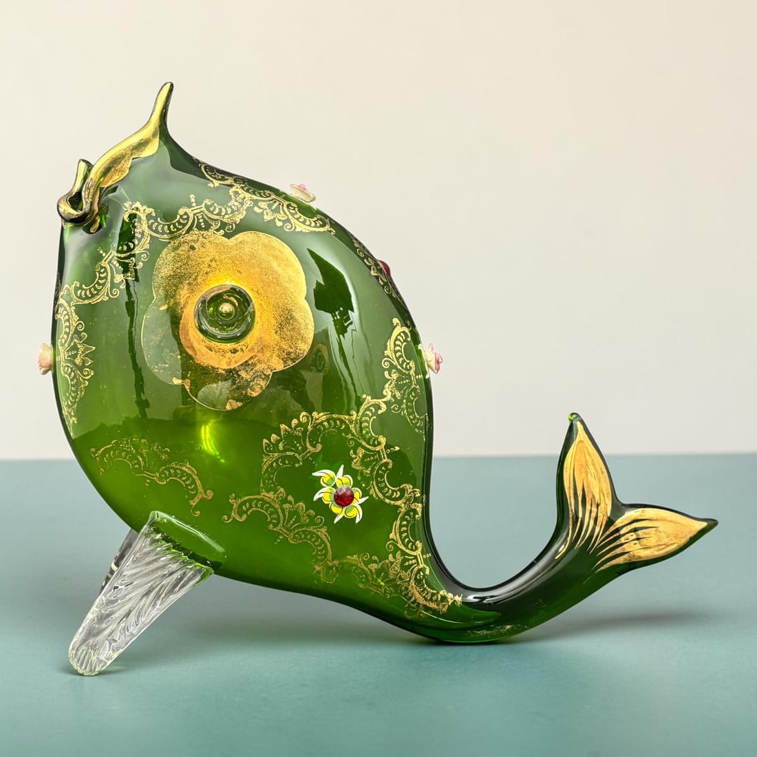 Italian Murano Green Art Glass Fish Sculpture (1 of 11)