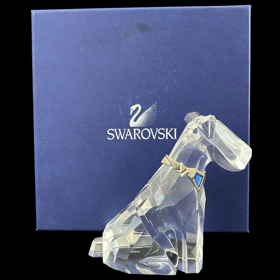 Swarovski Crystal Sitting Dog Figurine with Collar, Original Box & Certificate (1 of 13)