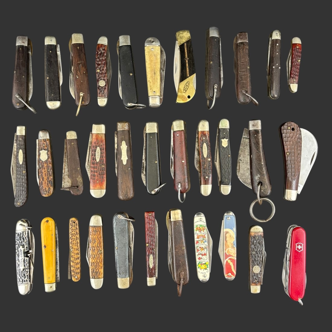 Lot of 33 Vintage Folding Pocket Knives: Offe