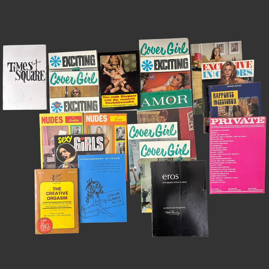 Vintage 1960s–1970s Adult Magazines & Paperback Erotica Lot: Off