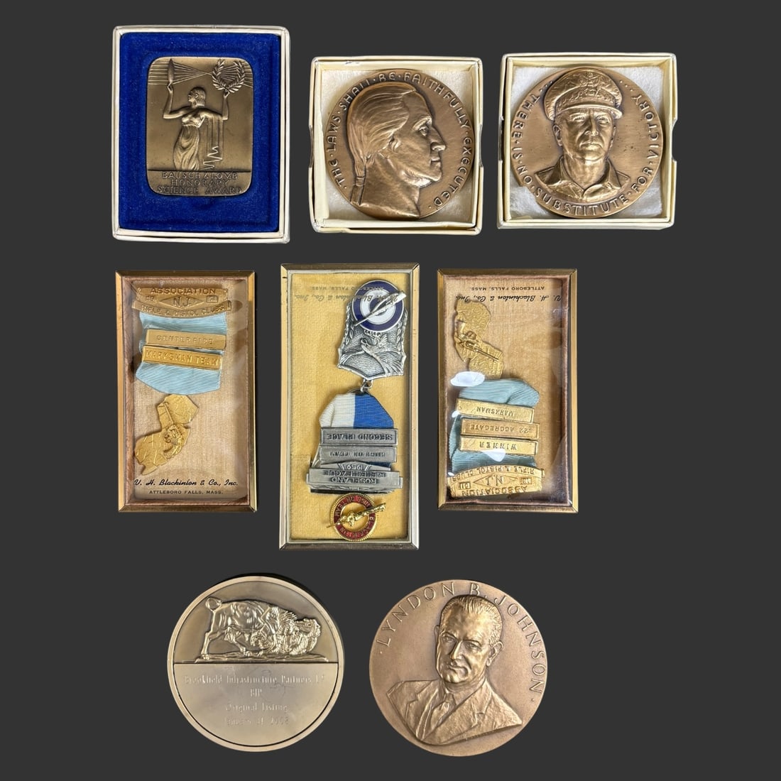 Lot of 8 Miscellaneous Bronze Medals: A mi