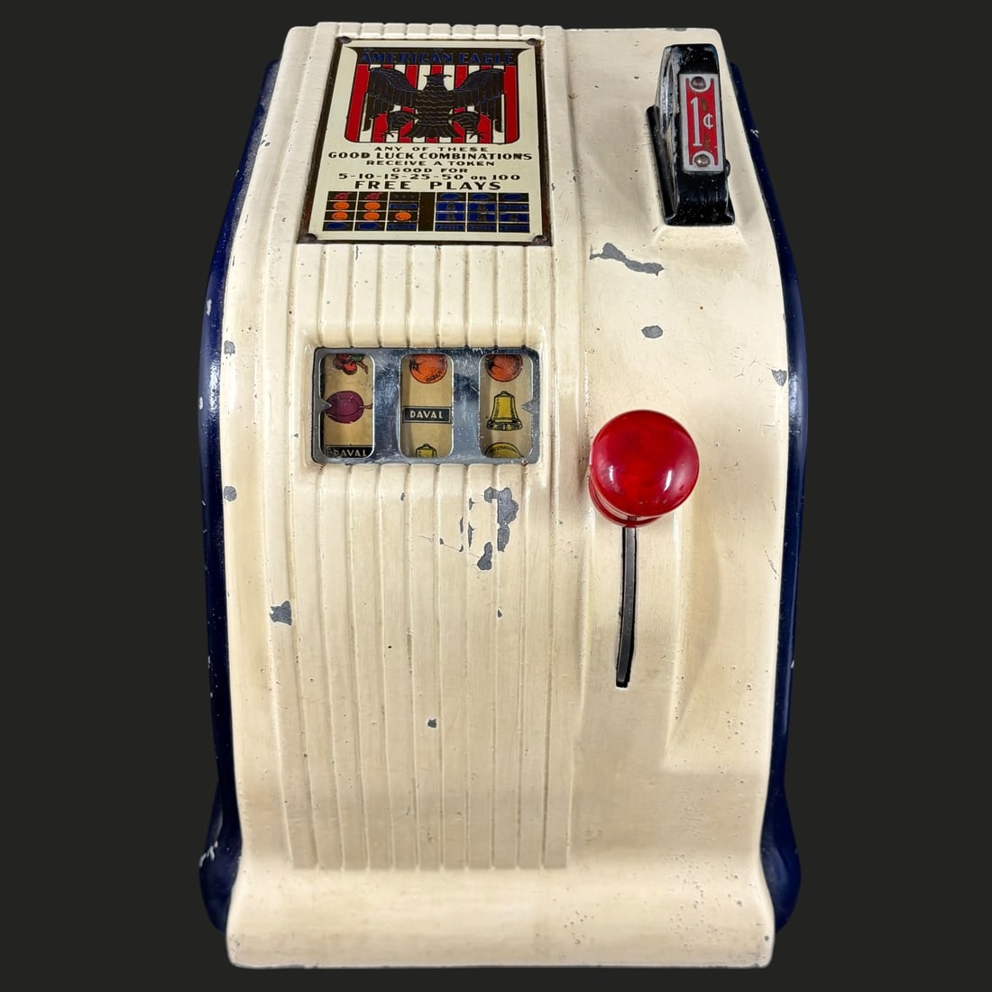 Vintage Daval American Eagle 1¢ Trade Stimulator Slot Machine (1 of 7)