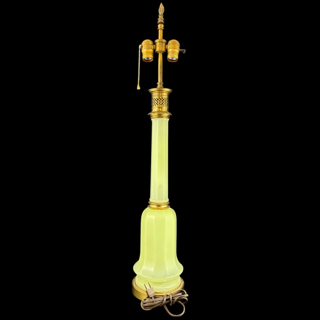Art Deco Uranium Glass Lamp (1 of 9)