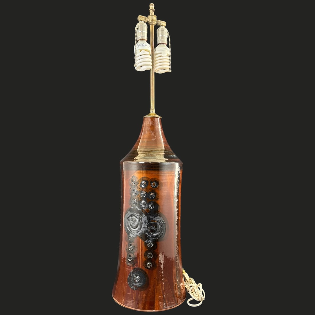 Mid-Century Studio Pottery Table Lamp Brutalist Glaze (1 of 5)