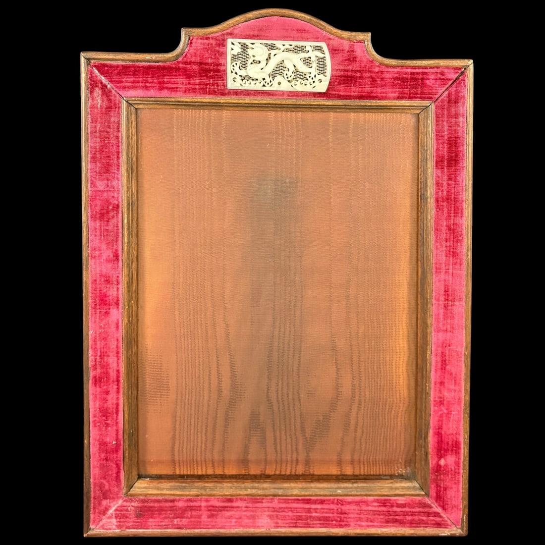 Chinese White Jade Reticulated Dragon Belt Plaque in Hardwood Frame (1 of 4)