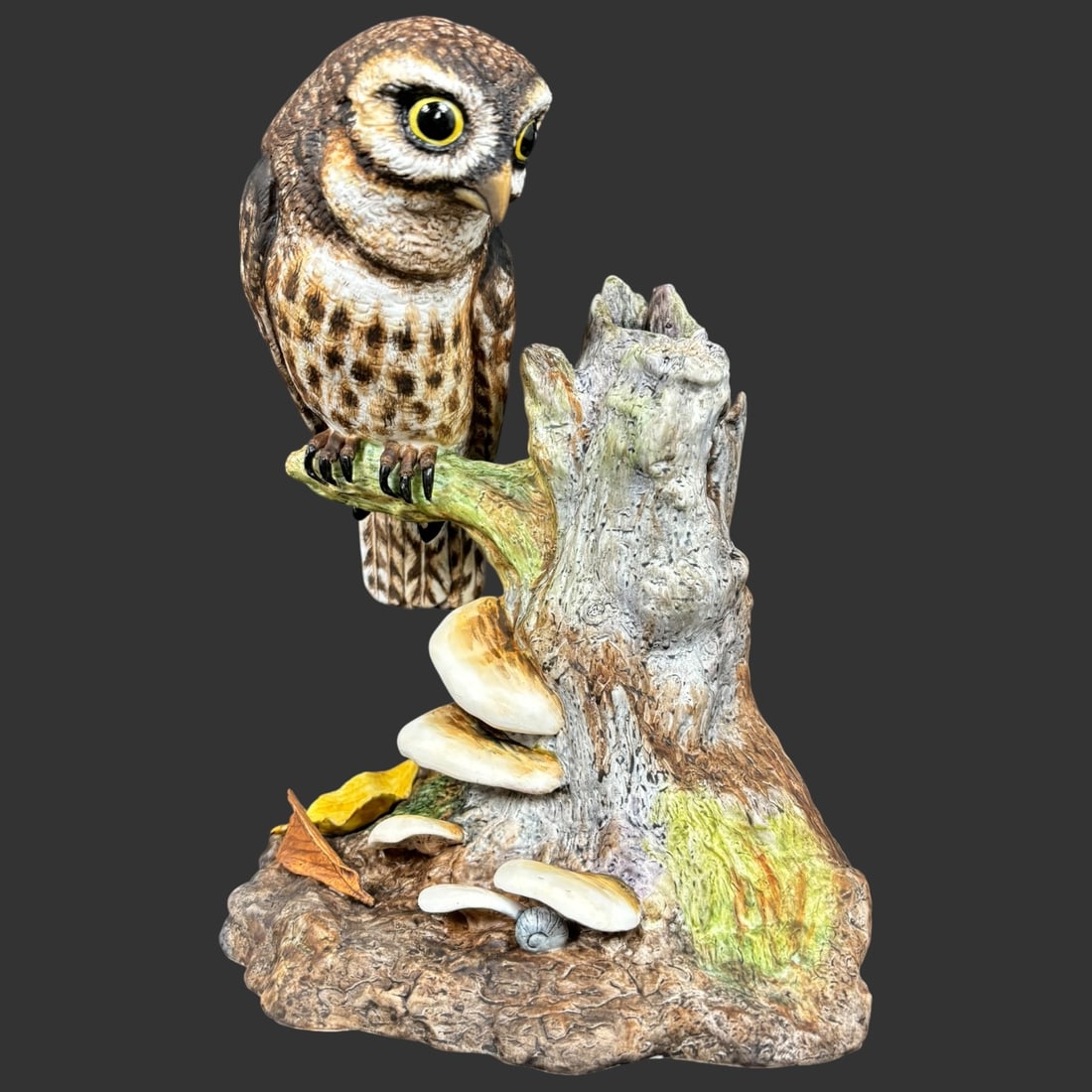 Boehm Limited Edition Porcelain Owl Figure on Tree Stump Base (1 of 6)