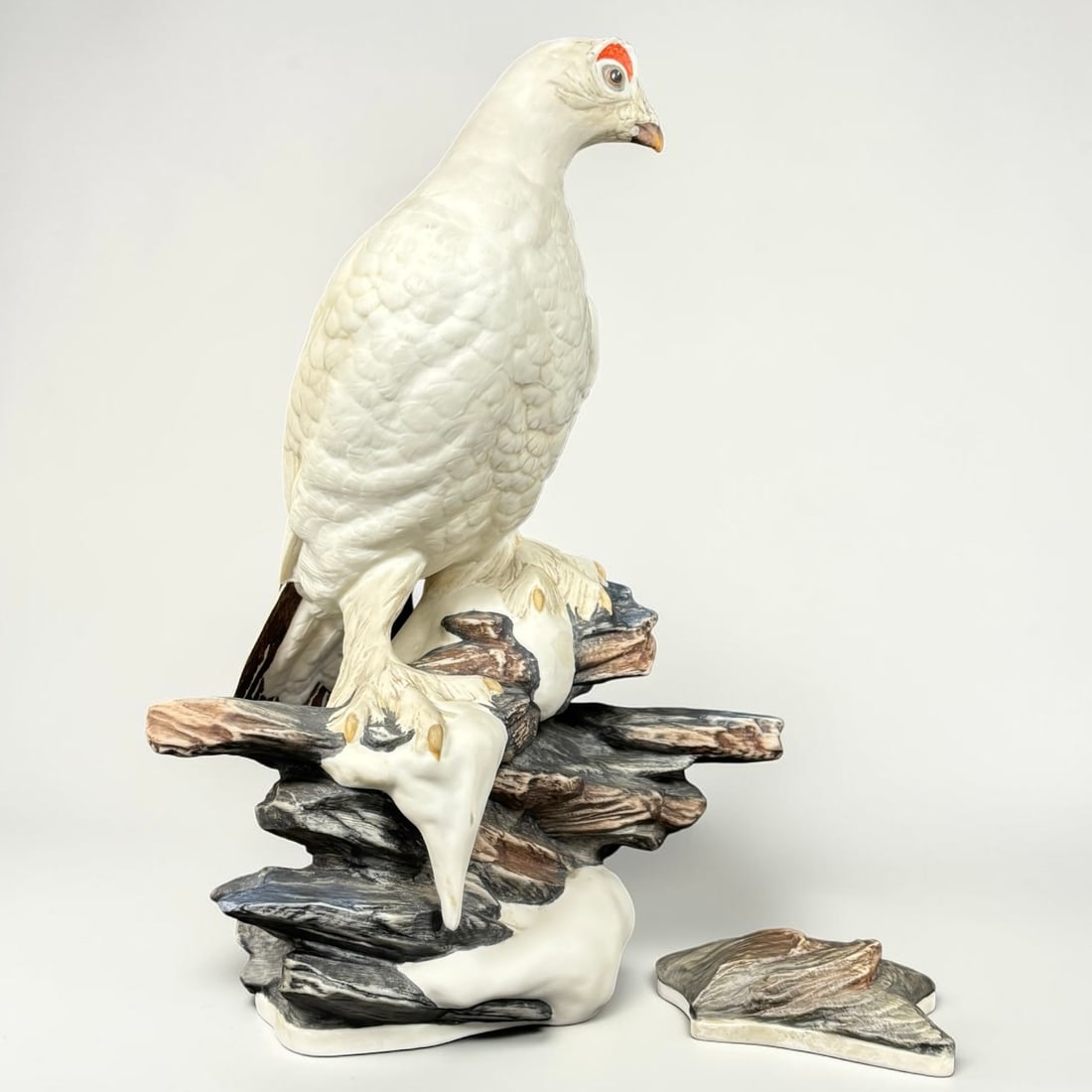 Boehm Limited Edition Ptarmigan Porcelain Bird Sculpture w/ Rock Base (1 of 10)
