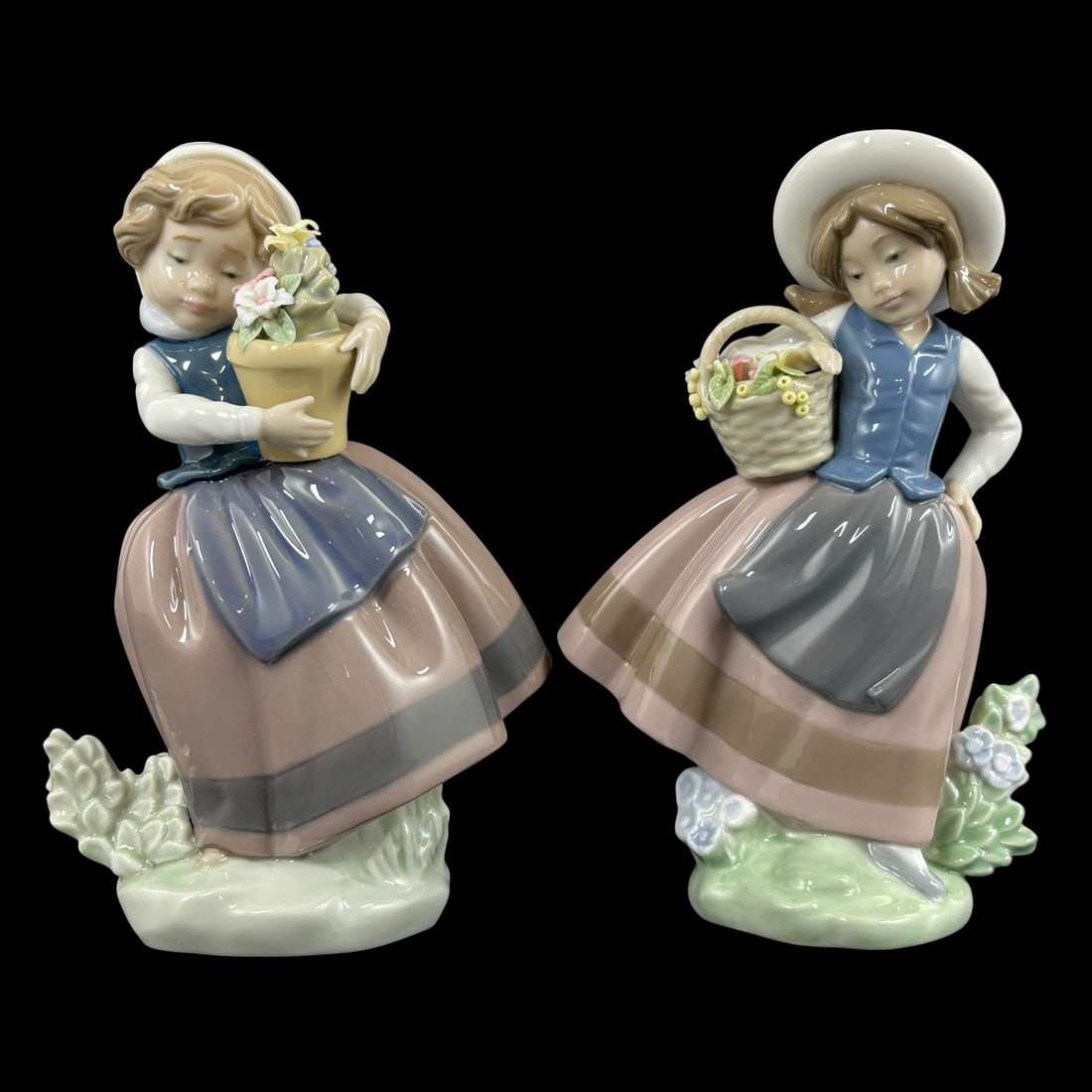 Lladró Spain Porcelain Girl Figurines #5221 and #5223 (1 of 7)