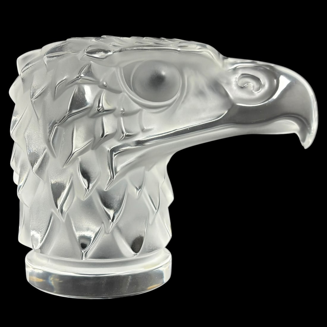 Lalique France Frosted Crystal Eagle Head Sculpture / Paperweight (1 of 9)