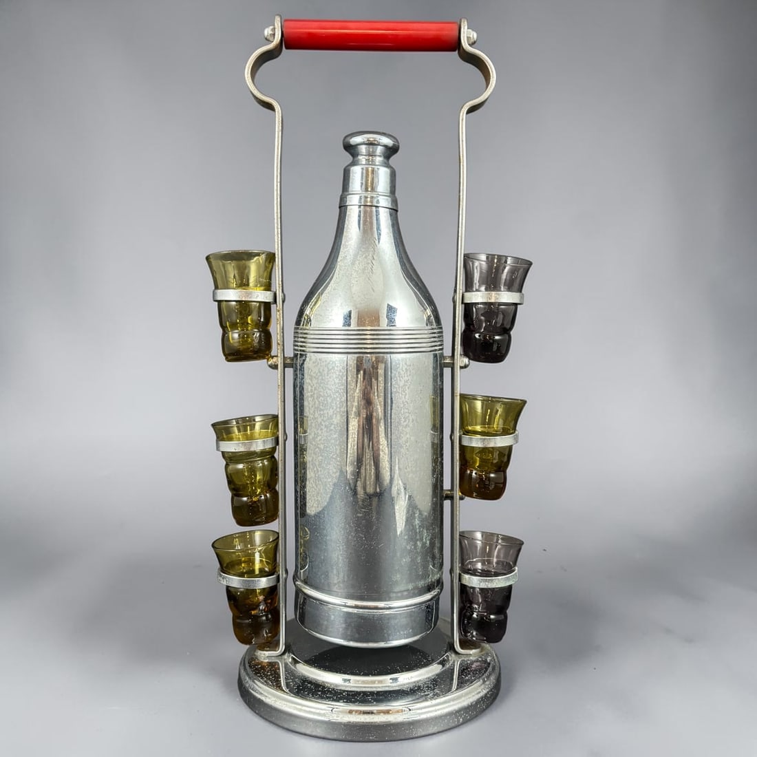 Keystonware MCM Chrome Cocktail Set with Rotating Caddy (1 of 10)