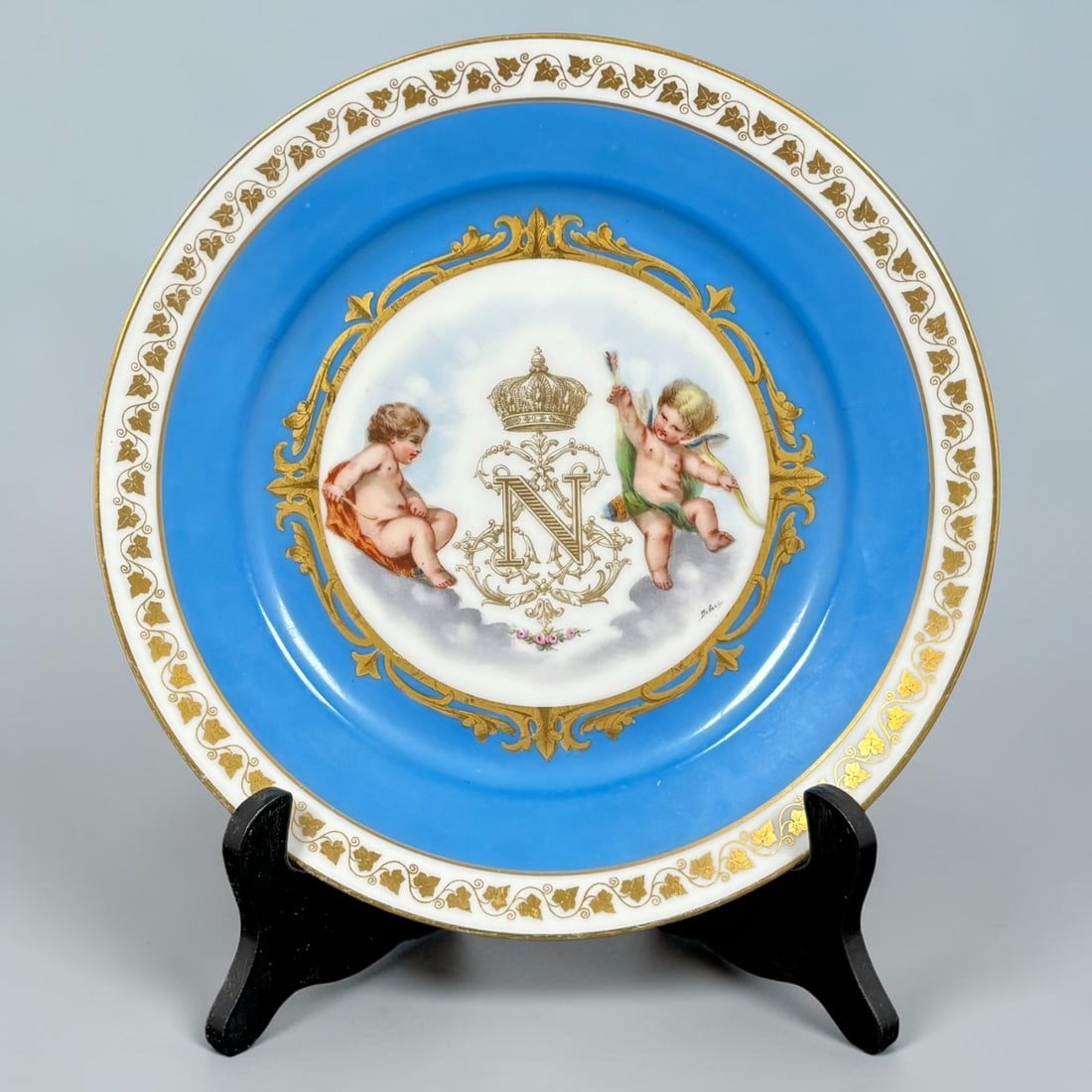 Sevres Style Chateau des Tuileries Napoleon III Porcelain Cabinet Plate: A fi