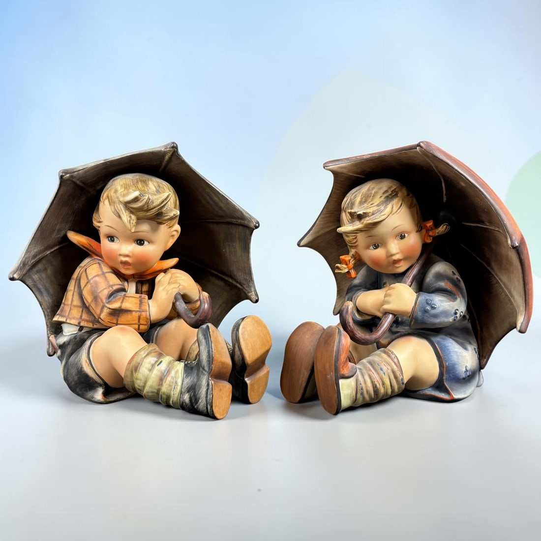 Vintage Goebel Hummel Umbrella Boy & Girl Figurine Pair #152 A/B (1 of 7)