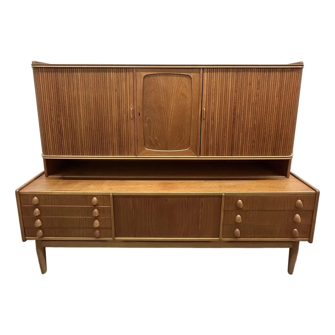 Danish Modern Teak Tambour Door Highboard (1 of 10)