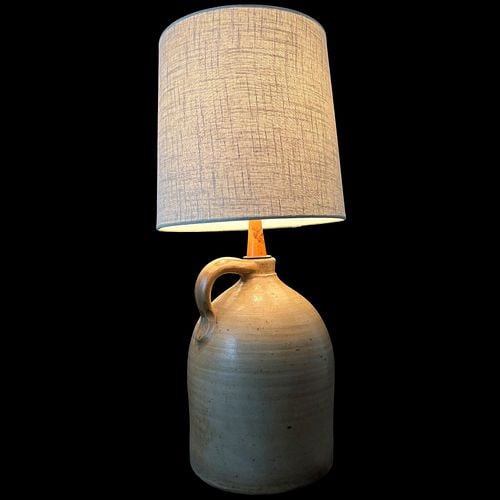 Co-Operative Pottery Co. Lyon, N.Y. 2-Gallon Stoneware Jug Lamp (1 of 8)