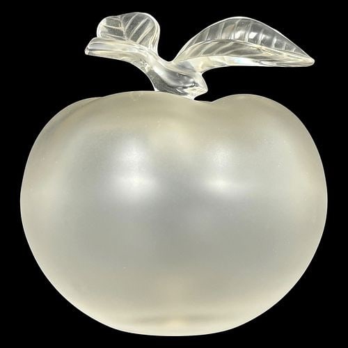 Lalique France Frosted Crystal Apple Shaped Perfume Bottle (1 of 10)