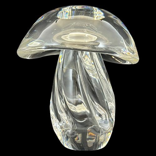 Steuben Signed Crystal Glass Mushroom Sculpture Paperweight (1 of 7)