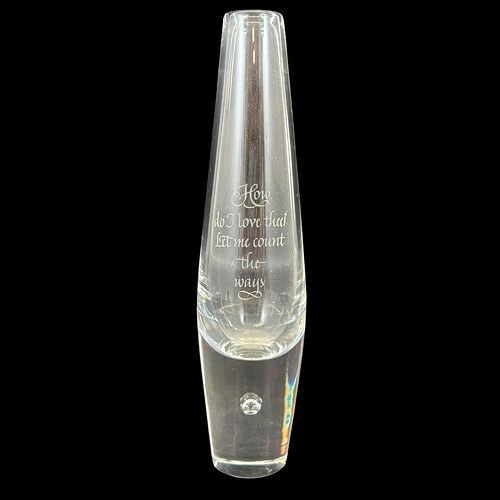 Steuben Art Glass How Do I Love Thee Crystal Vase / Paperweight (1 of 9)