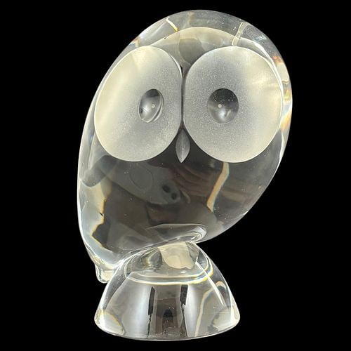 Steuben Art Glass Crystal Owl Bird Figurine Paperweight (1 of 7)