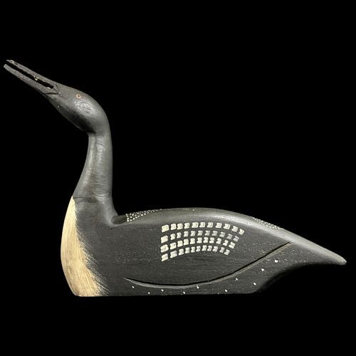 Boyds Collection Hand-Carved Painted Loon Duck Decoy by J. Dudley (1 of 8)
