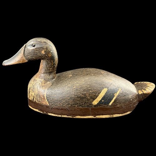 Folk Art Duck Waterfowl Decoy Original Paint Carved Detail (1 of 8)