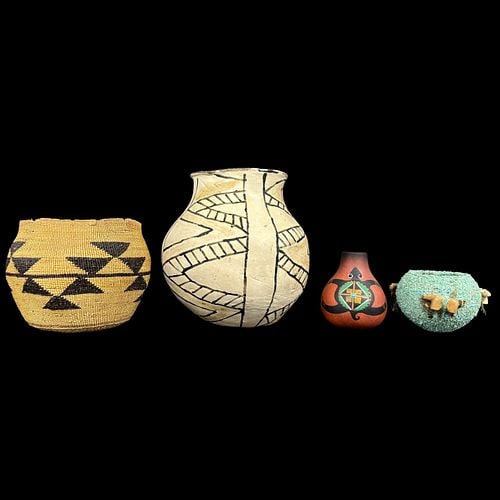 Native American and Southwestern Decorative Pottery and Basketry Lot (1 of 10)