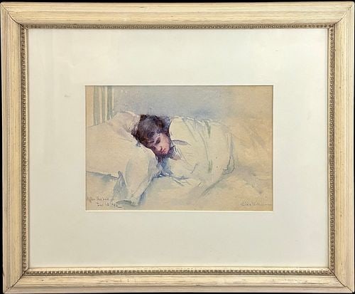 Adele Williams (USA, 1868 – 1952) After the Ball Watercolor Portrait (1 of 5)