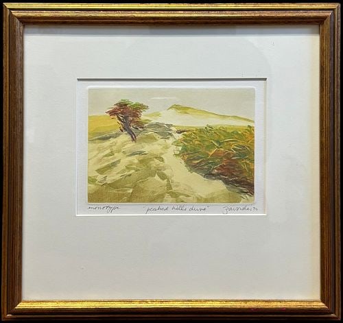 Joyce Zavorskas (Mass., 1945) Peaked Hills Dune Signed Monotype Print (1 of 6)