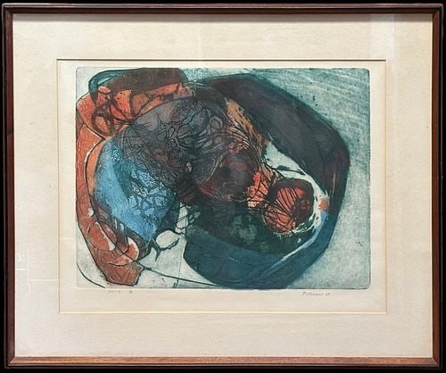 Will Petersen (US, 1928–1994) Abstract Color Etching 1+1=0 Limited Edition #1/15 (1 of 5)