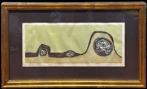 Mireille Kramer (Egyptian/American, 1932-) Abstract Etching #27/75 (1 of 5)