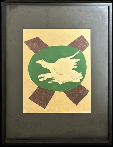 Georges Braque (France, 1882-1963) Flying Bird Original Colored Lithograph (1 of 5)