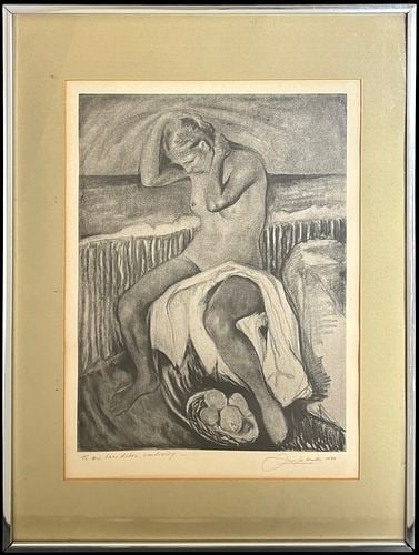 Jorge de Matos (Contemporary) 1989 Nude Figural Charcoal Drawing (1 of 5)