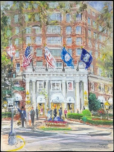 Kamil Kubik (Czech-American, 1930-2011) Washington, D.C. Ritz-Carlton Pastel Drawing (1 of 4)
