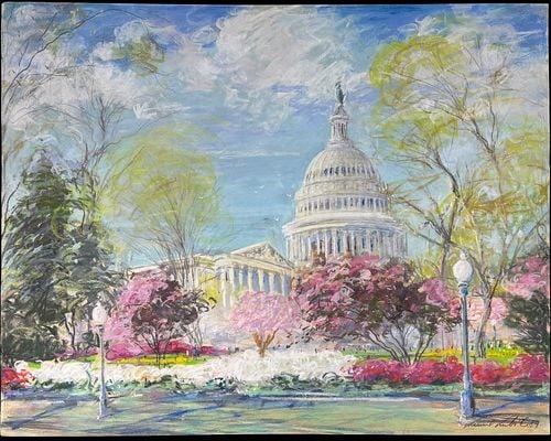 Kamil Kubik (Czech-American, 1930-2011) U.S. Capitol Pastel Drawing (1 of 3)