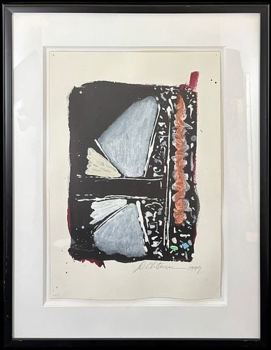 Dan Christensen (American, 1942–2007) Signed Abstract Mixed-Media Work, 1999 (1 of 4)