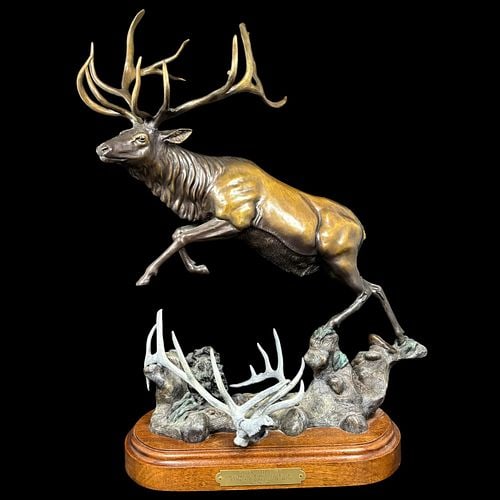Larry Gay Over the Top Limited Edition Bronze Elk Sculpture (1 of 7)