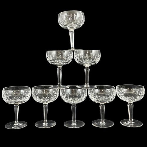Set of 8 Waterford Cut Crystal Champagne Coupes Kildare Glasses (1 of 6)