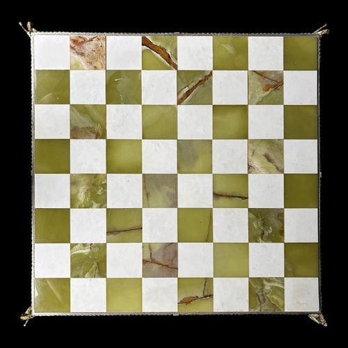 Piero Benzoni Medieval Figural Onyx Chess Set with Silver & Gold Tone Pieces - 11