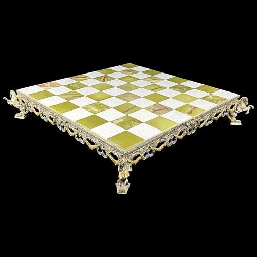 Piero Benzoni Medieval Figural Onyx Chess Set with Silver & Gold Tone Pieces - 6