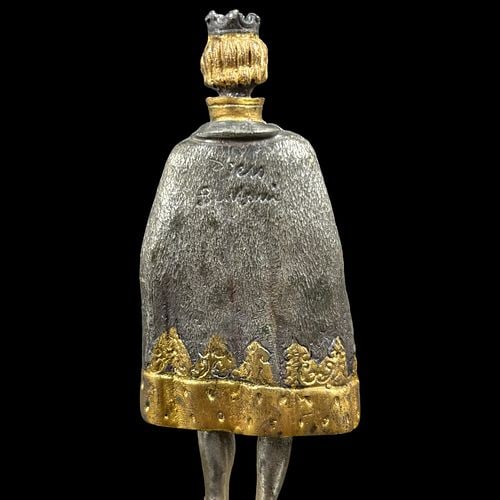 Piero Benzoni Medieval Figural Onyx Chess Set with Silver & Gold Tone Pieces - 9
