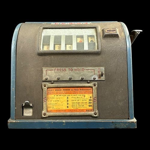 Antique Royal Flush Coin-Operated Draw Poker Trade Stimulator (1 of 7)