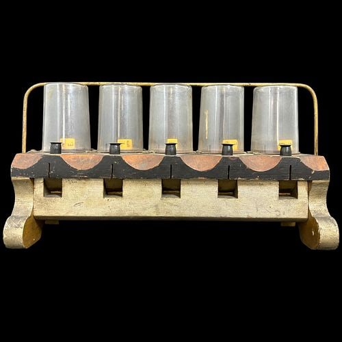 Antique Five-Dice Countertop Mechanical Trade Stimulator Game (1 of 7)