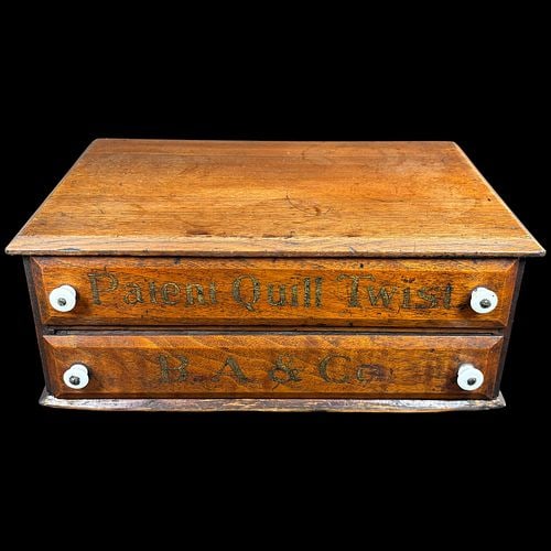 Antique B.A. & Co. Patent Quill Twist Two-Drawer Spool Cabinet (1 of 9)