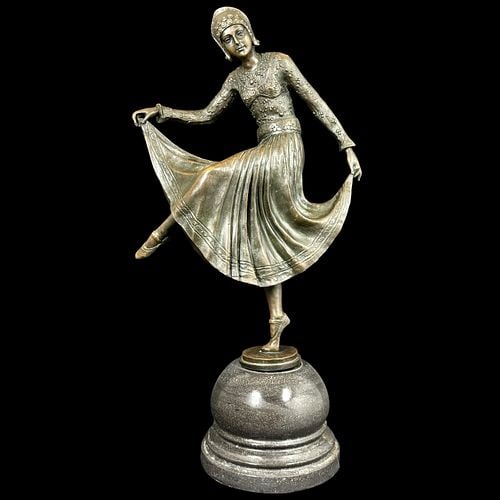 After Joe Descomps (France, 1869–1950) Art Deco Bronze Dancer Sculpture (1 of 7)