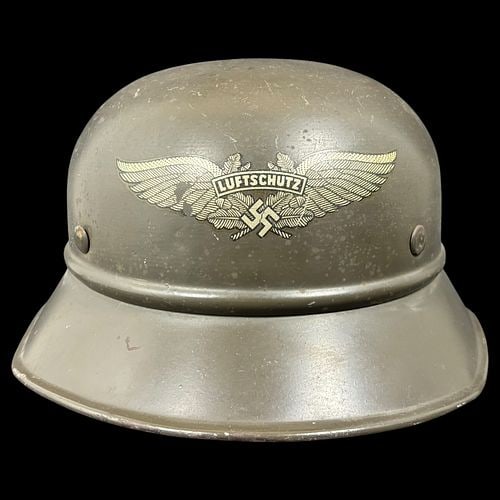 WWII German Luftschutz Gladiator Civil Defense Helmet with Liner (1 of 10)