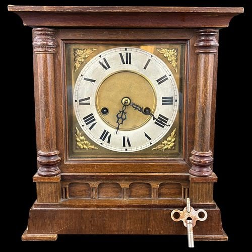 H.A.C. Wurttemberg German Oak Mantel Clock with Westminster Chime (1 of 11)
