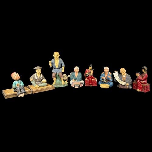 Lot of 8 Vintage Japanese Chalkware Figurines Enterprise Exclusive (1 of 18)